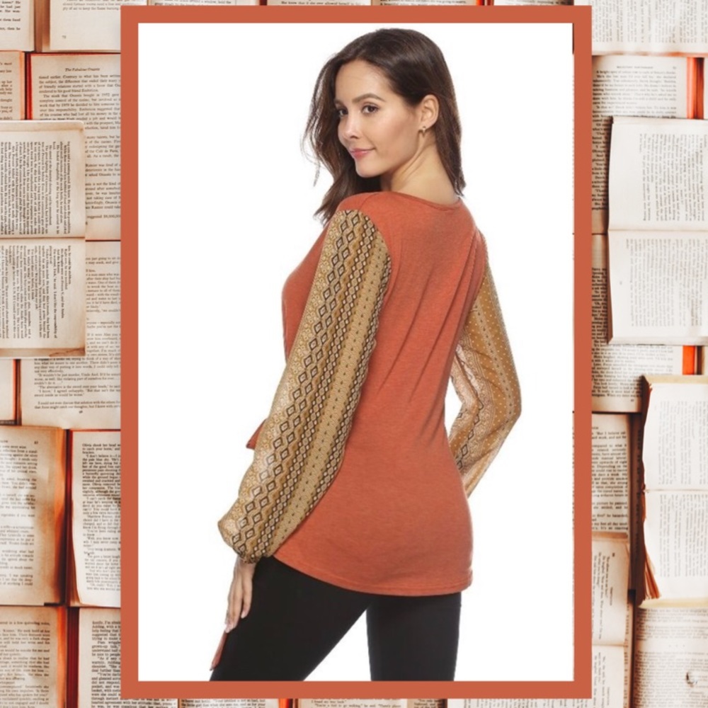 V Neck Tie Waist Long Sleeve Wrap-Blouse NWT - Picture 8 of 8